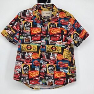 RSVLTS Pixar Car Kids Boys 4 Years Button Down Polo Shirt Lightning McQueen AOP